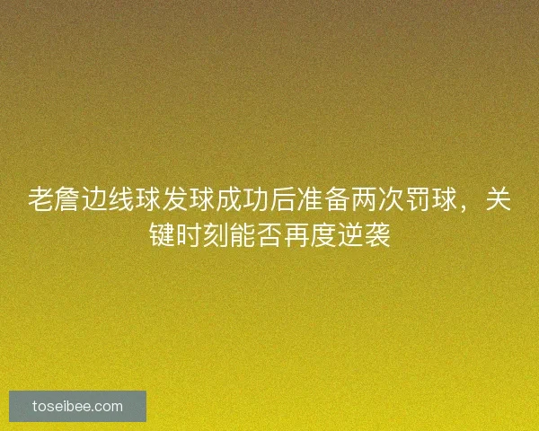 老詹边线球发球成功后准备两次罚球，关键时刻能否再度逆袭