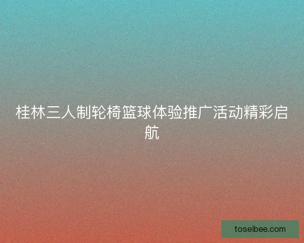 桂林三人制轮椅篮球体验推广活动精彩启航 桂林三人制轮椅篮球体验推广活动精彩启航