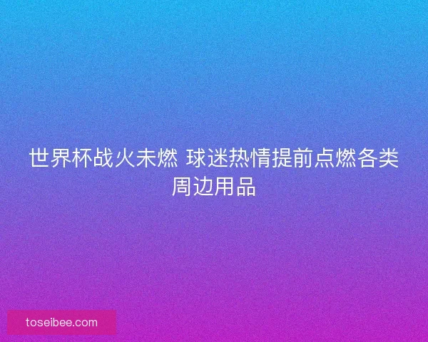 世界杯战火未燃 球迷热情提前点燃各类周边用品