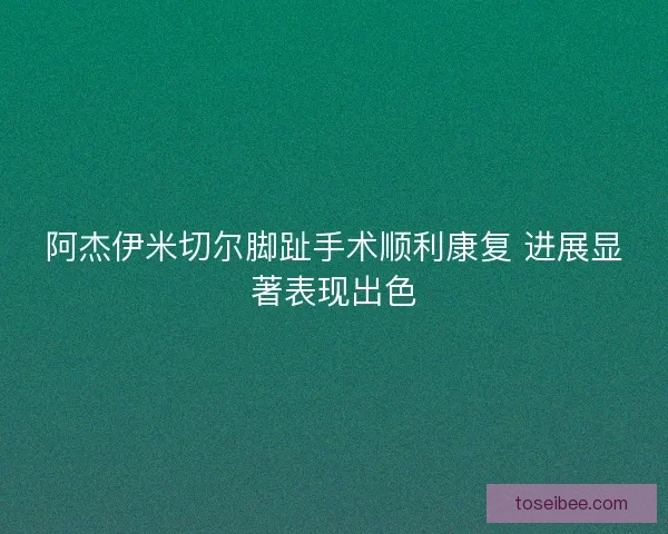 阿杰伊米切尔脚趾手术顺利康复 进展显著表现出色
